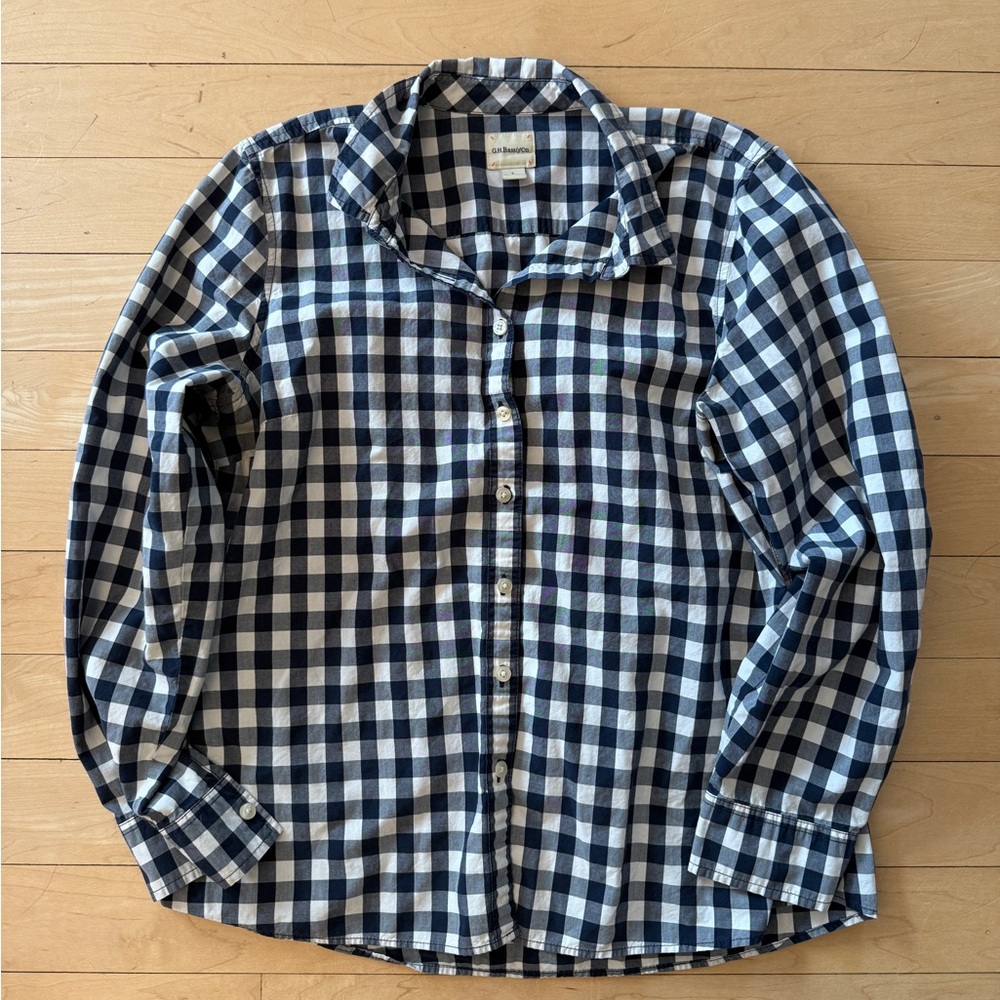 Classic Blue and White Cotton Gingham Button Down